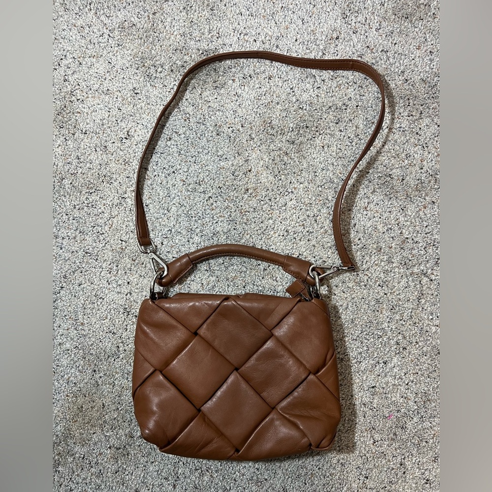 & Other Stories Braided Leather Crossbody Bag Brown - Picture 2 of 6